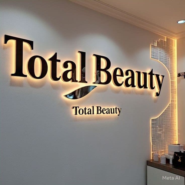 Интерьерные вывески для Total Beauty — наружная реклама от Nest Nukus